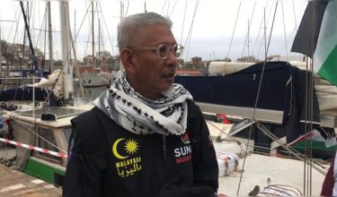 Tokoh media dan aktivis, Zainal Rashid Ahmad ditemu bual RTM sebelum berlepas menyertai misi GSF 2.0.