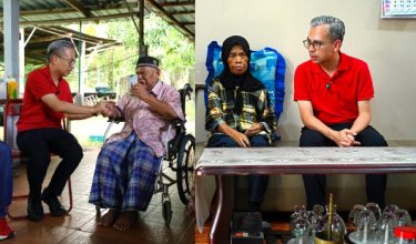 KUALA PILAH, 13 Jun -- Menteri Komunikasi Datuk Fahmi Fadzil menyantuni keluarga Umi Kalsum Adam (dua, kanan) semasa lawatan Ziarah kasih di Kampung Kundangan Seberang, hari ini.
--fotoBERNAMA (2026) HAK CIPTA TERPELIHARA