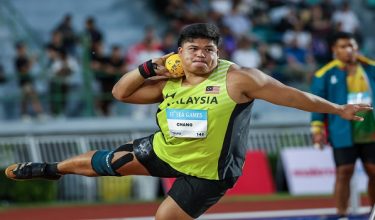 Atlet lontar peluru negara Jonah Chang Rigan beraksi pada temasya Sukan SEA Thailand 2025 di Suphachalasai Stadium, National Stadium, Bangkok hari ini/Foto BERNAMA