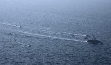 This handout photo released by Iran's Revolutionary Guards Corps (IRGC)'s official website Sepanews on February 16, 2026, shows navy ships during a military exercise by members of the IRGC and navy in the Gulf. Iran's Islamic Revolutionary Guard Corps on February 16 began a series of military exercises in the Strait of Hormuz, state media reported, on the eve of talks with the United States. (Photo by SEPAH NEWS / AFP) / == RESTRICTED TO EDITORIAL USE - MANDATORY CREDIT "AFP PHOTO / HO / SEPAHNEWS" - NO MARKETING NO ADVERTISING CAMPAIGNS - DISTRIBUTED AS A SERVICE TO CLIENTS ==