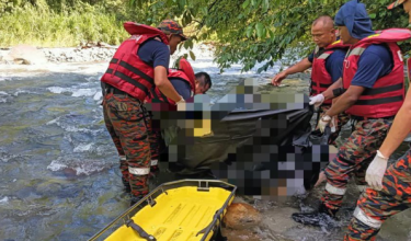 Abner Lasmel, 24, ditemukan orang awam kira-kira 1.2 kilometer dari lokasi dia dilaporkan hilang/ JBPM Sabah
