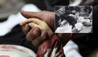 Jenazah Yahya al-Malahi, 3, yang terkorban dalam serangan Israel di Gaza City pada 14 April lepas/AFP