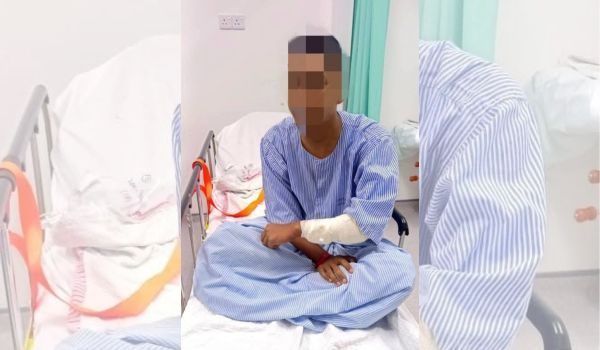 Pegawai Imigresen Kedah menerima rawatan selepas terjatuh ketika melakukan Op Sapu