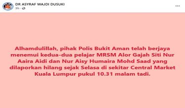 1508 NSL ASYRAF WAJDI HILANG JUMPA new