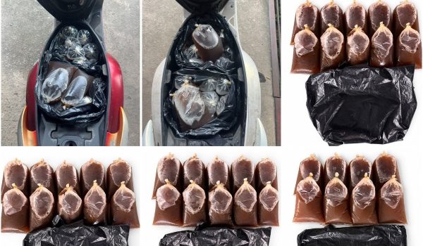 Antara 38 bungkusan air ketum berjumlah 19 liter yang dirampas PGA