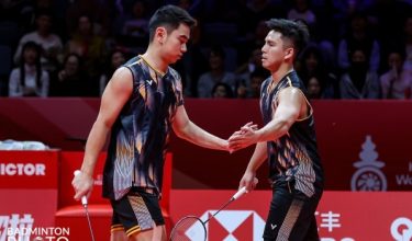 Goh Sze Fei-Nur Izzuddin Rumsani tewas kepada wakil Denmark di pentas final Kejohanan Jelajah Dunia Akhir BWF 2024/Foto BAM