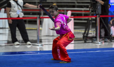 Atlet wushu negara, Cheong Min merangkul pingat Emas dalam acara nandao individu wanita akhir pada Sukan SEA 2025/Foto BERNAMA