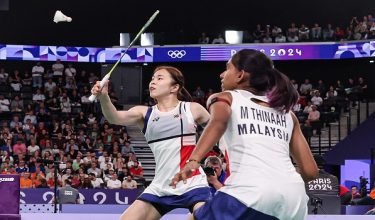  Beregu wanita negara, M. Thinaah dan Pearly Tan ketika di Sukan Olimpik Paris 2024