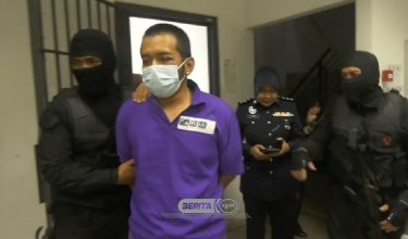 Suspek, Hafizul Hawari, 38, dihadapkan ke Mahkamah Majistret Kota Bharu, Kelantan hari ini dan ditahan reman selama tujuh hari sehingga Isnin depan