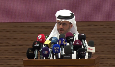 Jurucakap Kementerian Luar Qatar, Majed Al-Ansari sidang media mingguan di Doha