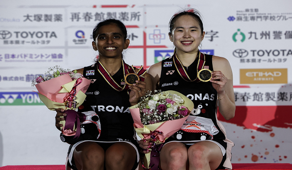 Beregu wanita negara, Pearly Tan–M. Thinaah muncul juara Masters Jepun 2025 di Kumamoto / FOTO FB Tengku Zafrul