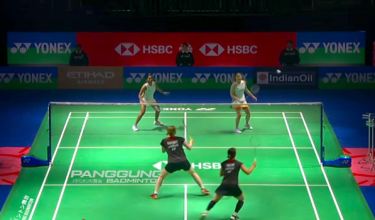 Beregu wanita utama negara Pearly Tan-M. Thinaah ketika beraksi di Terbuka India 2026