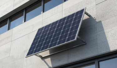 Gambar hiasan menunjukkan panel solar pada bangunan