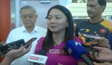 Hannah menjawab pertanyaan media selepas pada Cabaran Lompat Tinggi ‘Leap To The Stars’ 2024