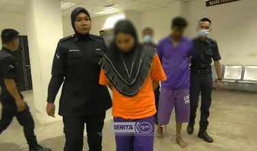 (Kedua-dua suspek di bawa ke Mahkamah Majistret Kota Bharu, hari ini)