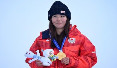 Pememang pingat emas acara slopestyle papan salji wanita, Mari Fukada / FOTO AFP