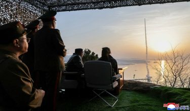 North Korean leader Kim Jong Un, accompanied by his daughter Kim Ju Ae, oversees test launches of the upgraded Hwasong-11LA ground-to-ground tactical short-range ballistic missile at an undisclosed location in North Korea, April 19, 2026, in this picture released on April 20, 2026, by North Korea's official Korean Central News Agency. KCNA via REUTERS    ATTENTION EDITORS - THIS IMAGE WAS PROVIDED BY A THIRD PARTY. REUTERS IS UNABLE TO INDEPENDENTLY VERIFY THIS IMAGE. NO THIRD PARTY SALES. SOUTH KOREA OUT. NO COMMERCIAL OR EDITORIAL SALES IN SOUTH KOREA.     TPX IMAGES OF THE DAY     REFILE - ADDITIONAL CAPTION DETAILS