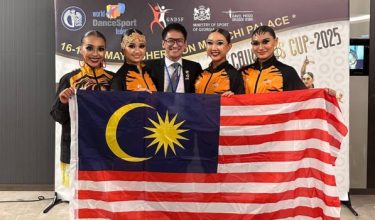 Pasukan Malaysia, dari kiri: Bernice Iu Weng Tong, Kimberly Chew Yun Han, Chua Zjen Fong, Cherry Yeo Xiao Wei, Carmen Yeow Kai Wern
