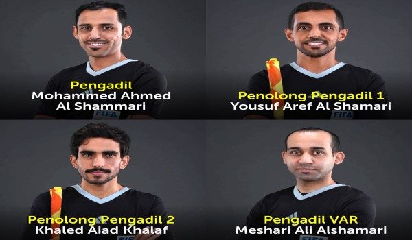 Empat pegawai perlawanan dari Qatar yang dilantik bagi mengadili perlawanan akhir Piala Malaysia 2025-2026 antara Johor Darul Ta'zim (JDT) dan Kuching City FC - Foto FAM
