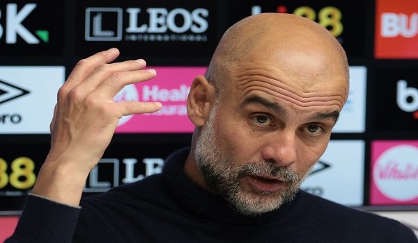 Soccer Football - Premier League - AFC Bournemouth v Manchester City - Vitality Stadium, Bournemouth, Britain - May 19, 2026 Manchester City manager Pep Guardiola during a press conference after the match Action Images via Reuters/Paul Childs EDITORIAL USE ONLY. NO USE WITH UNAUTHORIZED AUDIO, VIDEO, DATA, FIXTURE LISTS, CLUB/LEAGUE LOGOS OR 'LIVE' SERVICES. ONLINE IN-MATCH USE LIMITED TO 120 IMAGES, NO VIDEO EMULATION. NO USE IN BETTING, GAMES OR SINGLE CLUB/LEAGUE/PLAYER PUBLICATIONS. PLEASE CONTACT YOUR ACCOUNT REPRESENTATIVE FOR FURTHER DETAILS..
