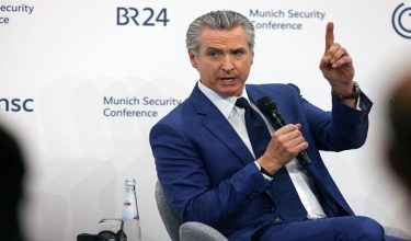 California Governor Gavin Newsom takes part in a panel discussion during the 62nd Munich Security Conference (MSC) on February 13, 2026 in Munich, southern Germany. Heads of state and government as well as foreign and defence ministers from all over the world are expected to attend the security policy talks from February 13 to 15, 2026. (Photo by Alexandra BEIER / AFP)