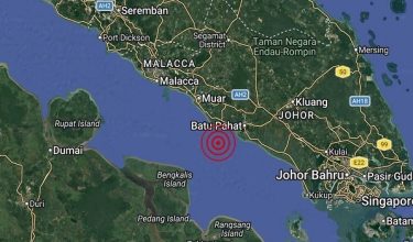 Gempa bumi lemah pada skala 3.3 dikesan di Perairan Batu Pahat, Johor.