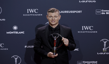 Bekas pemain tengah Real Madrid dari Jerman, Toni Kroos pada majlis anugerah Laureus World Sports ke-27 di Madrid./foto AFP