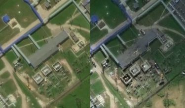 Gambar pam minyak di wilayah Tambov, Rusia sebelum (kiri) dan selepas (kanan) serangan dari Ukraine/ REUTERS