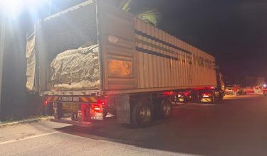 PGA menahan dua lori kontena dan merampas lebih 55.75 tan tepung bernilai RM1.4 juta disyaki tidak mematuhi peraturan pelabelan di sekatan jalan raya di Kilometer 24, Chuping