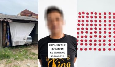 Lelaki berusia 42 tahun ditahan dalam serbuan menerusi Op Taring Wawasan di Rantau Panjang pada Khamis/Foto PGA