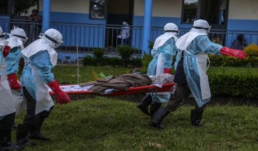 Medical staff wearing personal protective equipment (PPE) transport a patient at the hospital in Rwampara on May 21, 2026. According to the WHO, the latest outbreak in the DRC, the 17th to hit the vast central African country of more than 100 million people, is already suspected of having caused 139 deaths out of nearly 600 probable cases.
Many of the cases have been recorded in the epidemic's epicentre in the DRC's northeastern Ituri province, many in hard-to-access areas plagued by the Congolese east's litany of armed groups. (Photo by Seros MUYISA / AFP)