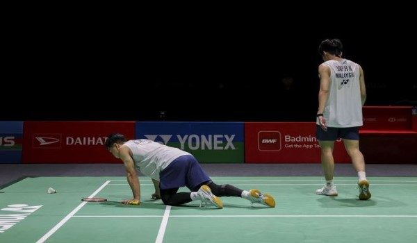Wan Muhammad Arif Shaharudin Wan Junaidi-Yap Roy King tewas kepada Daniel Lundgaard-Mads Vestergaard 19-21, 17-21 dalam aksi separuh akhir Malaysia Masters 2026 - Foto BERNAMA
