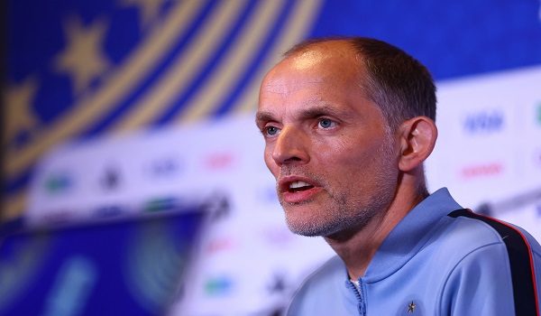 Soccer Football - FIFA World Cup 2026 - England Press Conference - Boston Stadium, Foxborough, Massachusetts, U.S. - June 22, 2026 England manager Thomas Tuchel during the press conference REUTERS/Peter Cziborra