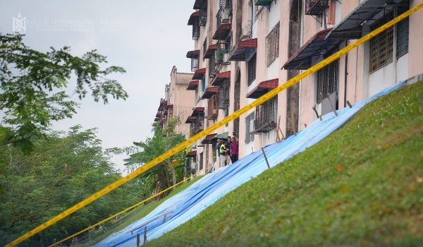 Tapak tanah runtuh di Flat Damai Perdana Dua/Foto Majlis Perbandaran Kajang