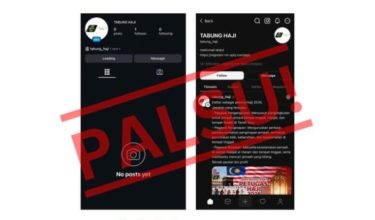 Akaun-akaun tersebut turut dikenal pasti sebar tawaran palsu dan berita tidak benar / Foto FB Tabung Haji