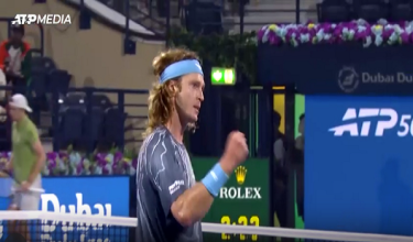 Rublev atasi Humbert untuk mara ke suku akhir di Dubai./REUTERS