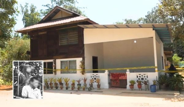 Lokasi penemuan mayat tiga beranak dengan dua daripadanya (foto kecil) ditemukan dalam keadaan terpisah kepala dan badan/RTM