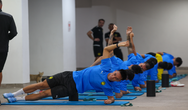 Pemain skuad Harimau Malaya menjalani sesi latihan menjelang perlawanan Kelayakan Piala Asia 2027 menentang Vietnam./BERNAMA