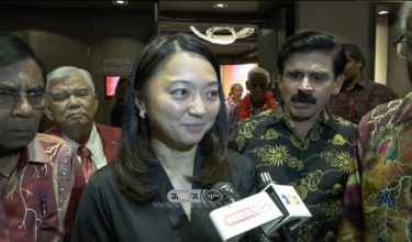 Hannah Yeoh ditemui pemberita selepas merasmikan Majlis Sambutan Ulang Tahun ke-40 Persatuan Olahraga Master Malaysia
