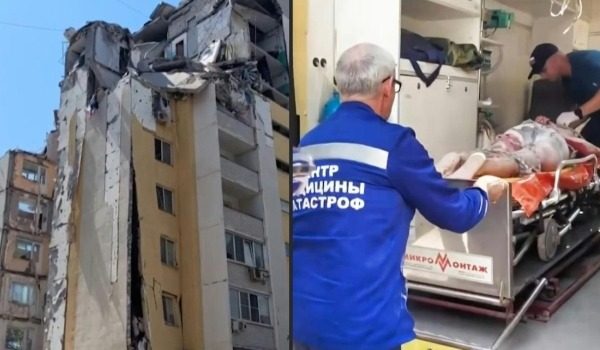 Kesan letupan gas di sebuah bangunan apartmen di barat Rusia/ AFP