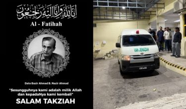 Bapa Sharnaaz Ahmad menghembuskan nafas terakhir pada pukul 1.24 pagi di PPUM, Kuala Lumpur.