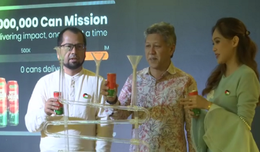 Ketua Setiausaha Kementerian Pelancongan, Seni dan Budaya (MOTAC), Datuk Shaharuddin Abu Sohot (tengah) merasmikan Majlis Pelancaran Hopipop x One Million Mission To Gaza di Kuala Lumpur/ RTM