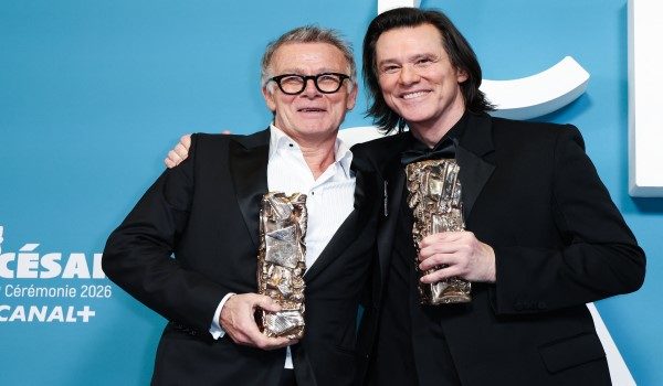pengarah veteran Amerika Richard Linklater (kiri) bersama Jim Carrey (kanan)/AFP