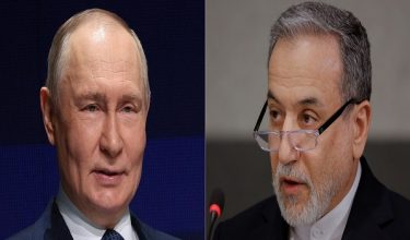 (COMBO) This combination of pictures created on April 26, 2026, shows a pool photograph distributed by the Russian state agency Sputnik, of Russia's President Vladimir Putin (L) giving a speech during a ceremony for the Sluzhenie All-Russian Municipal Service Awards in Moscow on April 21, 2026, and Iran's Foreign Minister Abbas Araghchi delivering a speech during a session of the United Nations Conference on Disarmament, on the sideline of a second round of US-Iranian talks with Washington pushing Tehran to make a deal to limit its nuclear programme, in Geneva, on February 17, 2026. Iranian Foreign Minister Abbas Araghchi departed Islamabad, Pakistan, for Moscow on April 26, 2026, his ministry said in a statement, with Tehran's ambassador to Russia saying he would meet President Vladimir Putin. Araghchi was on his second visit to the Pakistani capital in less than 24 hours having also travelled to Oman, as mediators pushed to keep peace talks with the United States alive. (Photo by Sergei Bulkin and Valentin Flauraud / various sources / AFP)