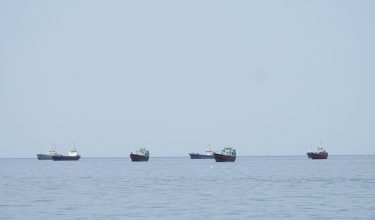 Ships and boats in the Strait of Hormuz, Musandam, Oman, April 24, 2026. REUTERS