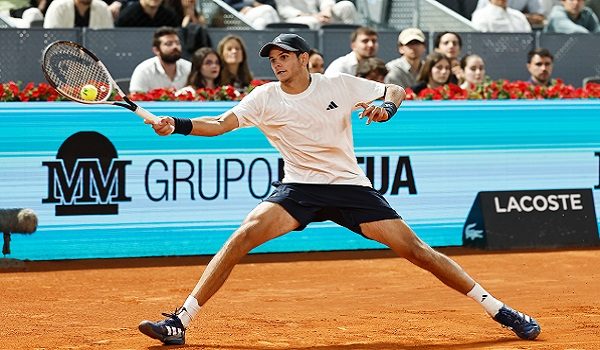 Rafael Jodar (ESP), APRIL 26, 2026 - Tennis : Rafael Jodar during singles Round of 32 match against Joao Fonseca on the ATP tour Masters 1000 tournaments Mutua Madrid Open tennis tournament at the Caja Magica in Madrid, Spain. (Photo by Mutsu Kawamori/AFLO) No Use China. No Use Taiwan. No Use Korea. No Use Japan.