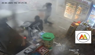 Foto daripada rakaman CCTV di sebuah kedai di Taman Desa Aman, Guar Chempedak