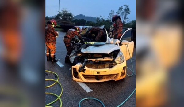 Kemalangan membabitkan empat kenderaan di Jalan Kuantan-Gebeng