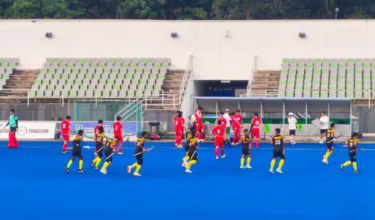 Aksi Liga Hoki Malaysia antara Maybank dan Liaoning Men’s HT di Stadium Hoki Nasional, Bukit Jalil / Foto RTM