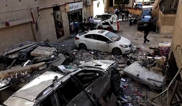 Keadaan di selatan Beirut selepas serangan rejim Zionis/ REUTERS